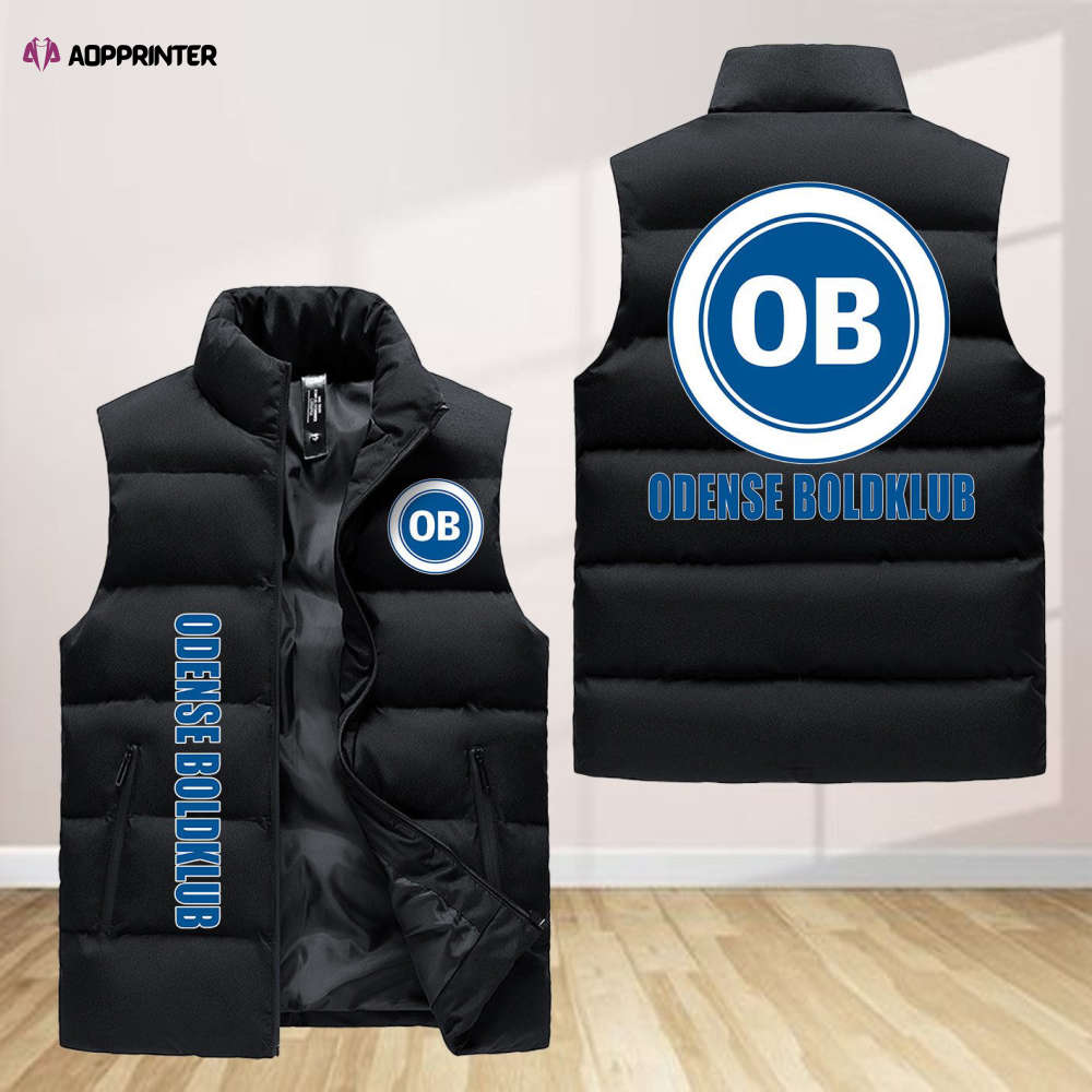 Odense Boldklub Sleeveless Puffer Jacket Custom For Fans Gifts Odense Boldklub Sleeveless Puffer Jacket Custom For Fans Gifts