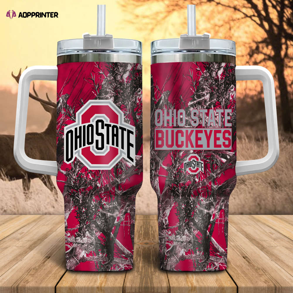Ohio State Buckeyes NCAA Hunting Personalized Stanley Tumbler 40oz Gift for Fans Ohio State Buckeyes NCAA Hunting Personalized Stanley Tumbler 40oz Gift for Fans