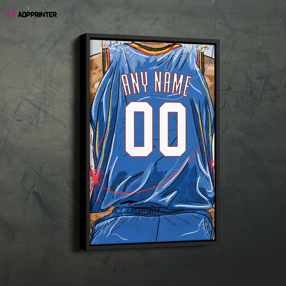 Oklahoma City Thunder Jersey Personalized Jersey NBA Custom Name and Number Canvas Wall Art Home Decor Framed Poster Man Cave Gift Oklahoma City Thunder Jersey Personalized Jersey NBA Custom Name and Number Canvas Wall Art Home Decor Framed Poster Man Cave Gift