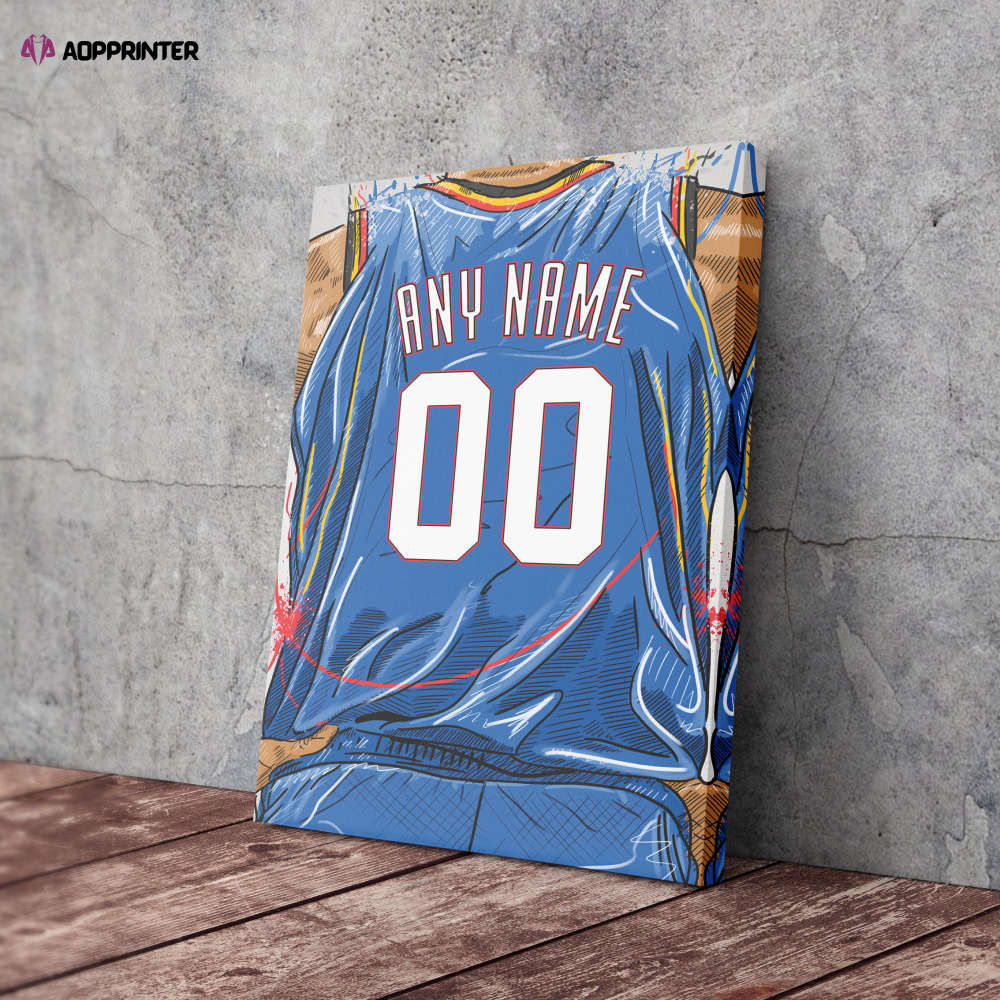 Oklahoma City Thunder Jersey Personalized Jersey NBA Custom Name and Number Canvas Wall Art Home Decor Man Cave Gift Oklahoma City Thunder Jersey Personalized Jersey NBA Custom Name and Number Canvas Wall Art Home Decor Man Cave Gift