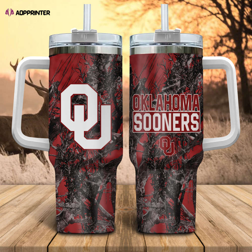 Oklahoma Sooners NCAA Hunting Personalized Stanley Tumbler 40oz Gift for Fans Oklahoma Sooners NCAA Hunting Personalized Stanley Tumbler 40oz Gift for Fans