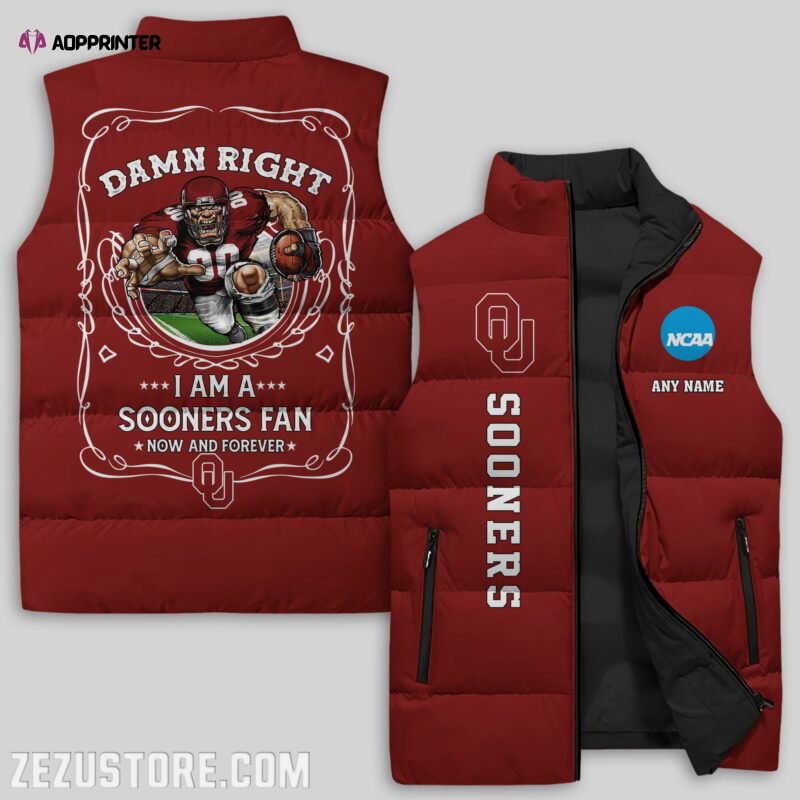 Oklahoma Sooners NCAA Sleeveless Puffer Jacket Custom For Fans Gifts Oklahoma Sooners NCAA Sleeveless Puffer Jacket Custom For Fans Gifts