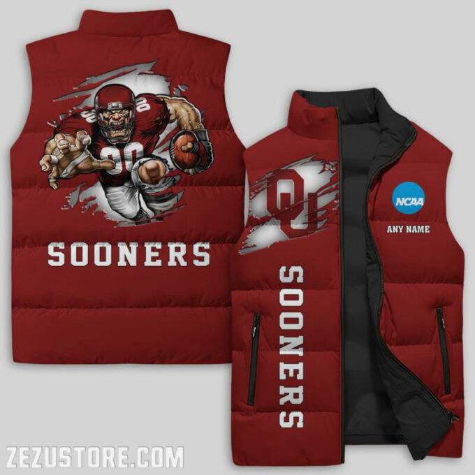 Oklahoma Sooners Sleeveless Puffer Jacket Custom For Fans Gifts