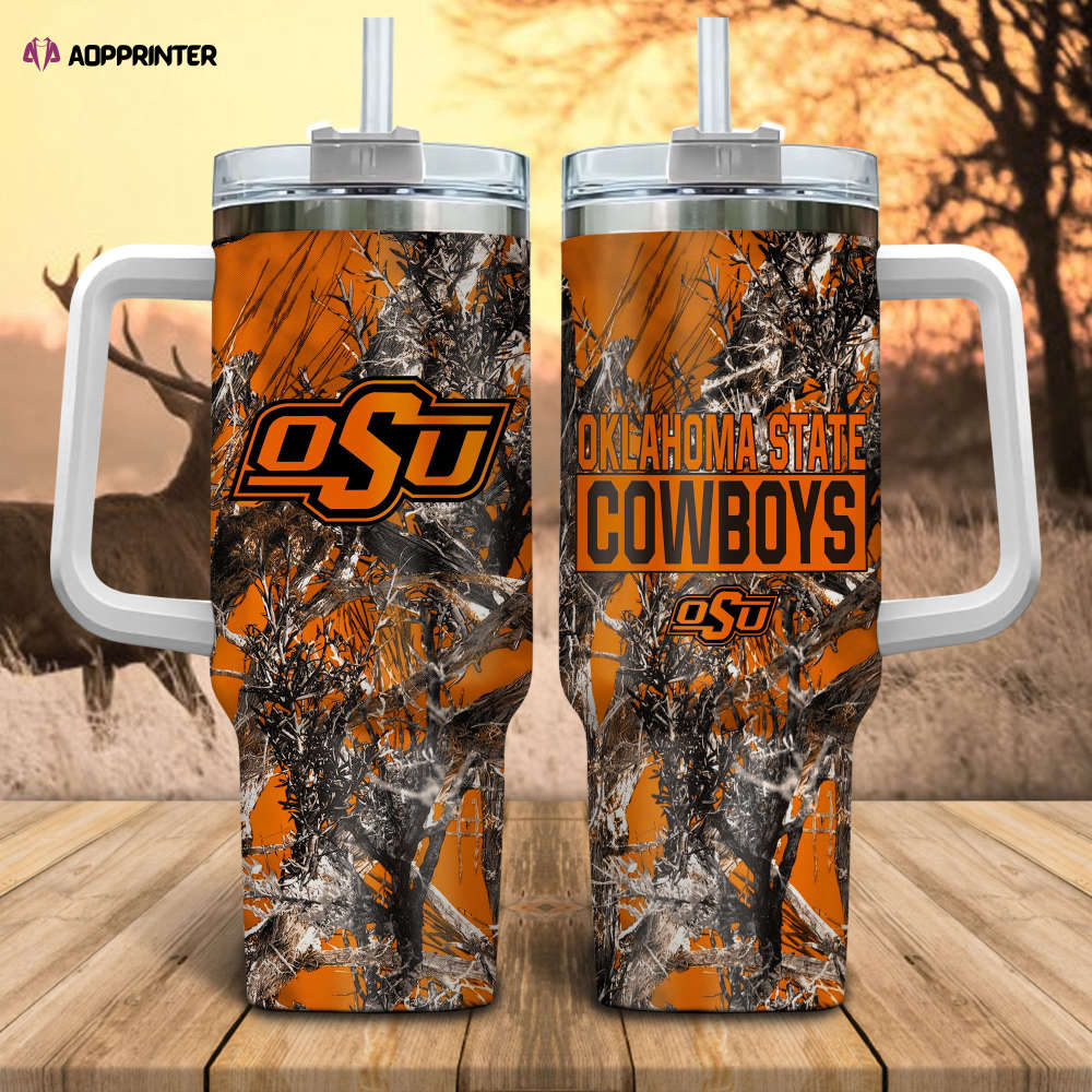 Oklahoma State Cowboys NCAA Hunting Personalized Stanley Tumbler 40oz Gift for Fans Oklahoma State Cowboys NCAA Hunting Personalized Stanley Tumbler 40oz Gift for Fans