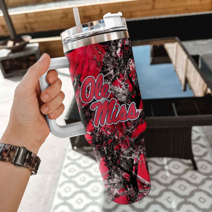 Ole Miss Rebels NCAA Hunting Personalized Stanley Tumbler 40oz Gift for Fans