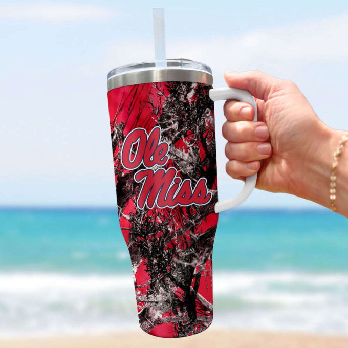 Ole Miss Rebels NCAA Hunting Personalized Stanley Tumbler 40oz Gift for Fans