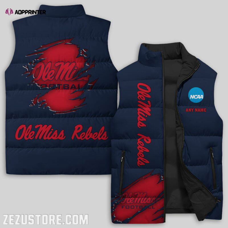 Ole Miss Rebels NCAA Sleeveless Puffer Jacket Custom For Fans Gifts Ole Miss Rebels NCAA Sleeveless Puffer Jacket Custom For Fans Gifts