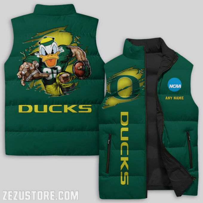Oregon Ducks Sleeveless Puffer Jacket Custom For Fans Gifts