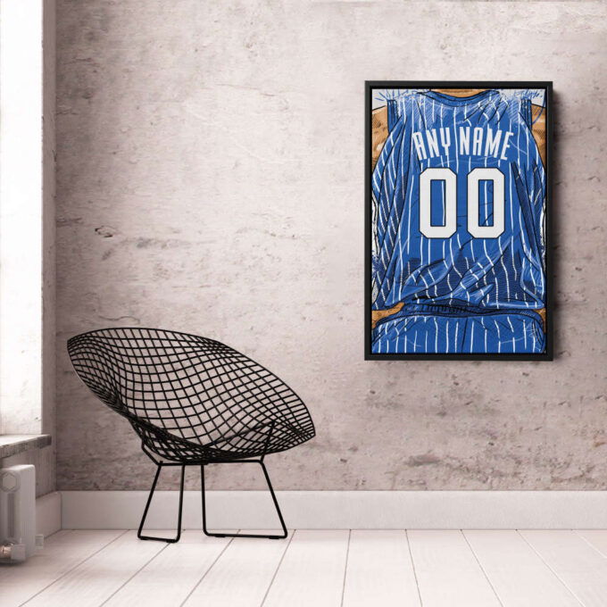 Orlando Magic Jersey Personalized Jersey NBA Custom Name and Number Canvas Wall Art Home Decor Framed Poster Man Cave Gift
