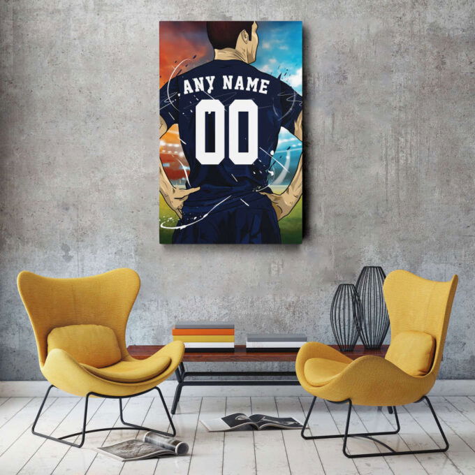 Paris Saint-Germain F.C. Jersey Soccer Personalized Jersey Custom Name and Number Canvas Wall Art Home Decor Framed Poster Man Cave Gift