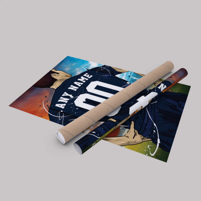 Paris Saint-Germain F.C. Jersey Soccer Personalized Jersey Custom Name and Number Canvas Wall Art Home Decor Framed Poster Man Cave Gift