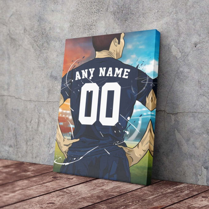 Paris Saint-Germain F.C. Jersey Soccer Personalized Jersey Custom Name and Number Canvas Wall Art Home Decor Framed Poster Man Cave Gift