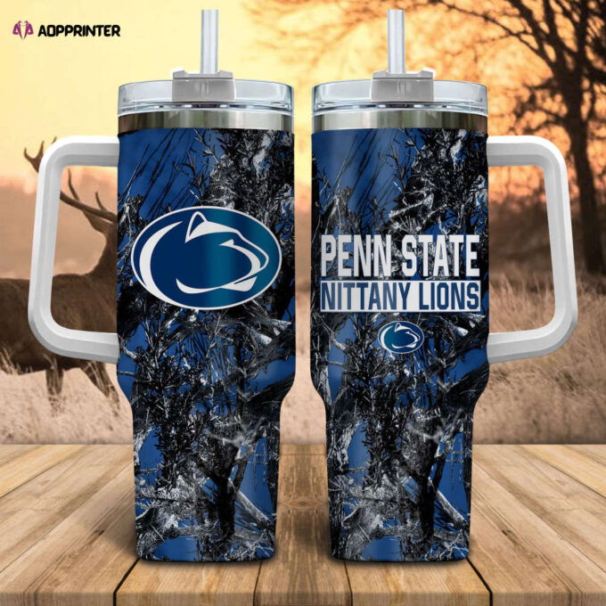 Penn State Nittany Lions NCAA Hunting Personalized Stanley Tumbler 40oz Gift for Fans
