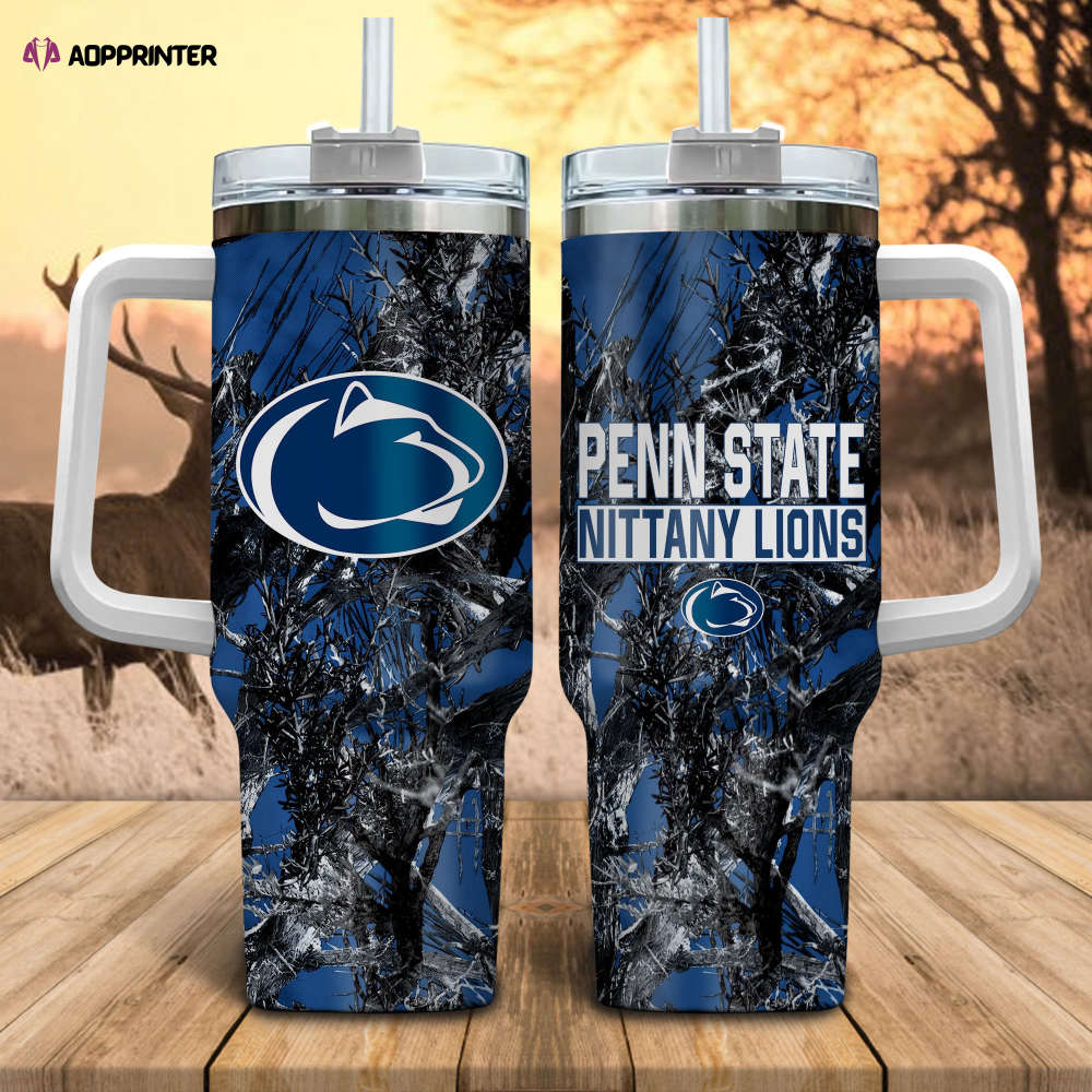Penn State Nittany Lions NCAA Hunting Personalized Stanley Tumbler 40oz Gift for Fans Penn State Nittany Lions NCAA Hunting Personalized Stanley Tumbler 40oz Gift for Fans