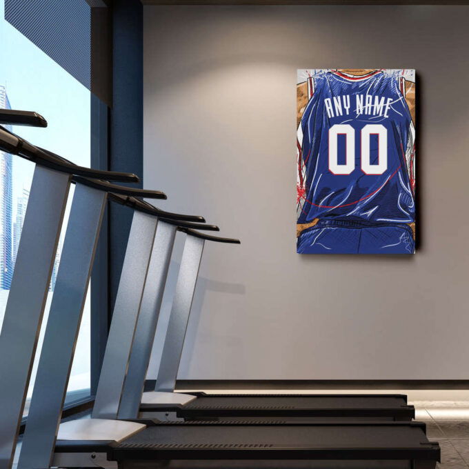 Philadelphia 76ers Jersey Personalized Jersey NBA Custom Name and Number Canvas Wall Art Home Decor Framed Poster Man Cave Gift