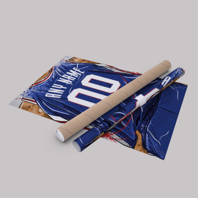 Philadelphia 76ers Jersey Personalized Jersey NBA Custom Name and Number Canvas Wall Art Home Decor Framed Poster Man Cave Gift