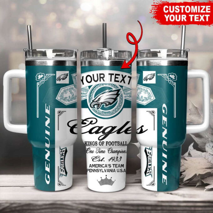 Philadelphia Eagles NFL Kings Of Football Custom Your Text Stanley Tumbler 40Oz Gift for Fans