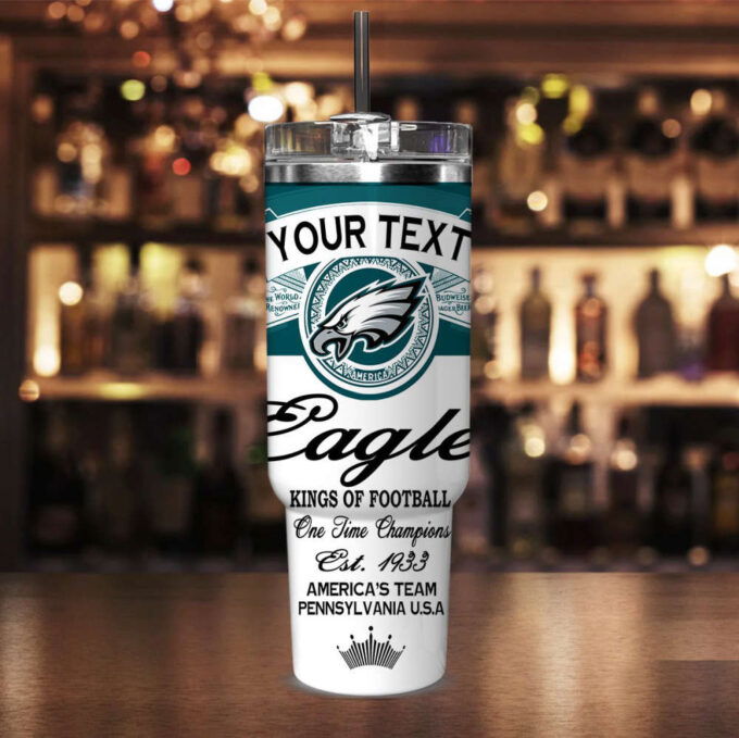 Philadelphia Eagles NFL Kings Of Football Custom Your Text Stanley Tumbler 40Oz Gift for Fans