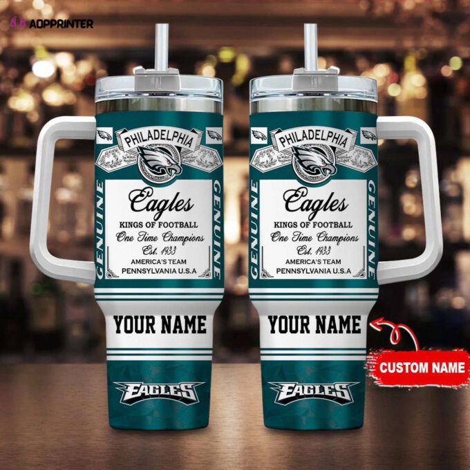 Philadelphia Eagles NFL Kings Of Football Personalized Stanley Tumbler 40oz Gift for Fans
