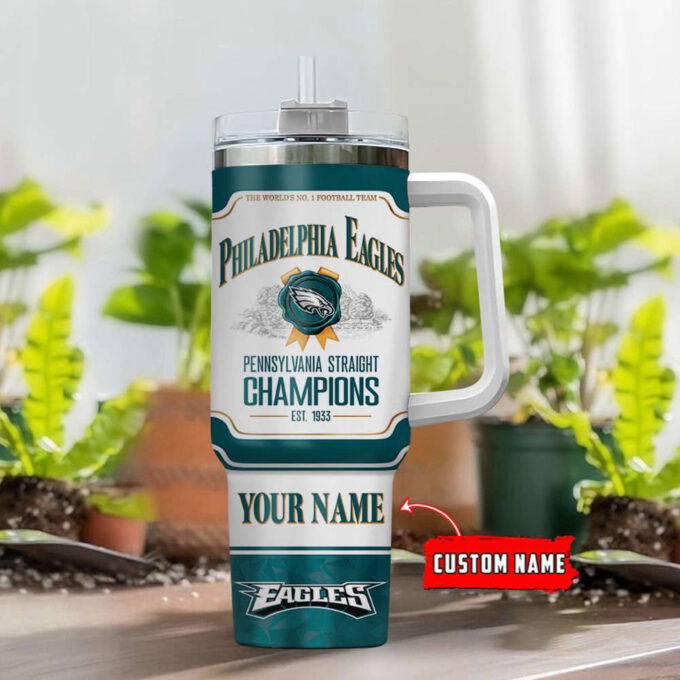 Philadelphia Eagles Personalized The World’s No 1 Football Team NFL Jim Beam 40oz Stanley Tumbler Gift for Fans
