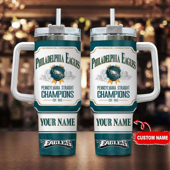 Philadelphia Eagles Personalized The World’s No 1 Football Team NFL Jim Beam 40oz Stanley Tumbler Gift for Fans