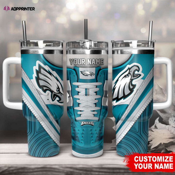 Philadelphia Eagles Sneaker NFL Personalized Stanley Tumbler 40Oz Gift for Fans