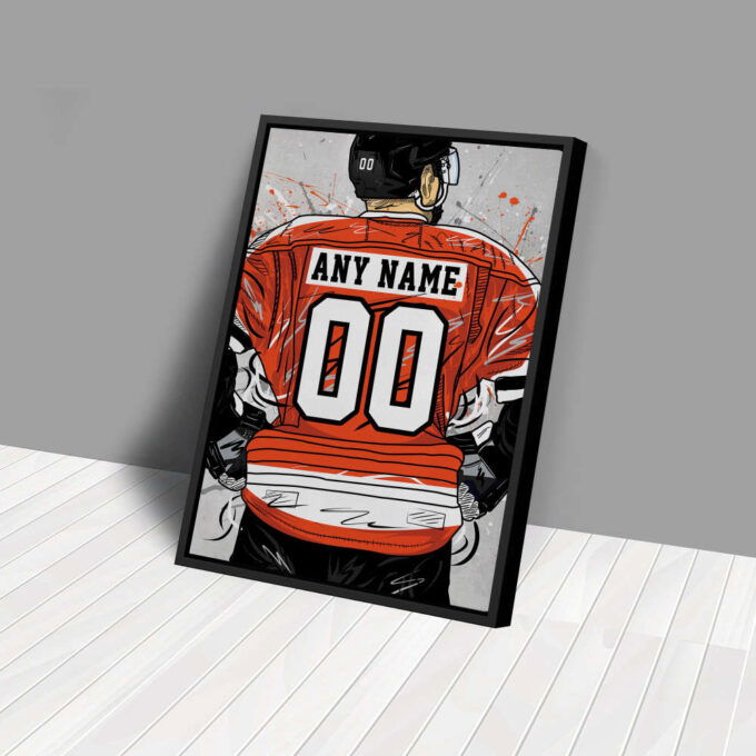 Philadelphia Flyers Jersey NHL Personalized Jersey Custom Name and Number Canvas Wall Art Home Decor Framed Poster Man Cave Gift