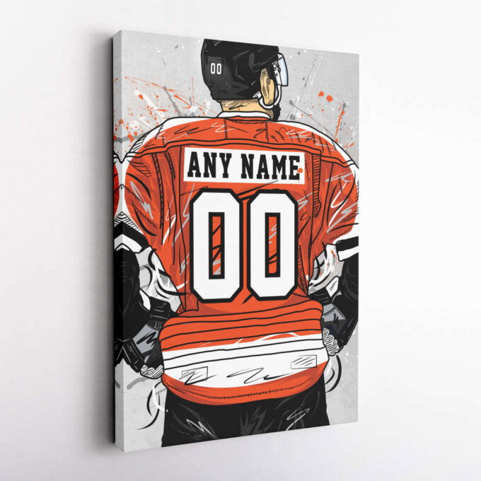 Philadelphia Flyers Jersey NHL Personalized Jersey Custom Name and Number Canvas Wall Art Home Decor Framed Poster Man Cave Gift