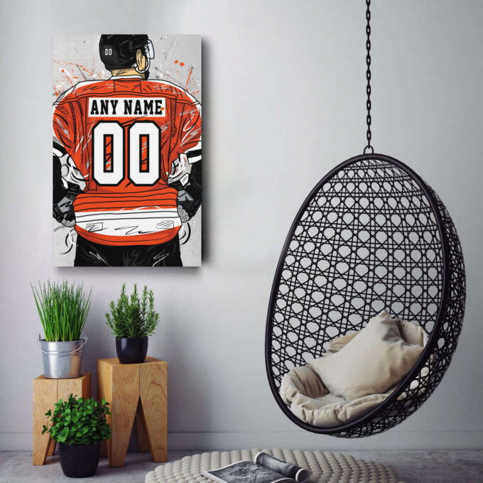 Philadelphia Flyers Jersey NHL Personalized Jersey Custom Name and Number Canvas Wall Art Home Decor Framed Poster Man Cave Gift