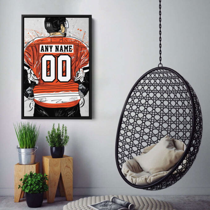 Philadelphia Flyers Jersey NHL Personalized Jersey Custom Name and Number Canvas Wall Art Home Decor Framed Poster Man Cave Gift