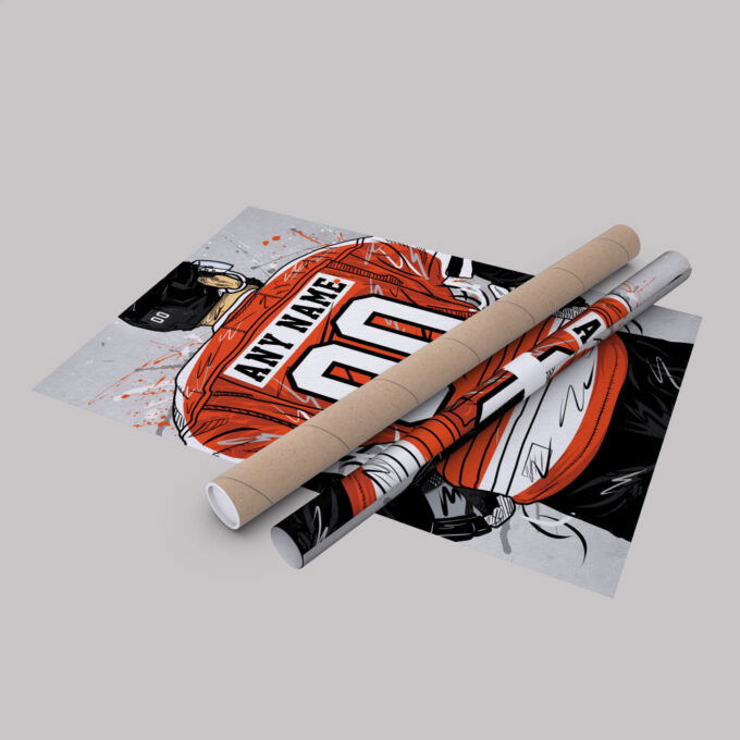 Philadelphia Flyers Jersey NHL Personalized Jersey Custom Name and Number Canvas Wall Art Home Decor Framed Poster Man Cave Gift