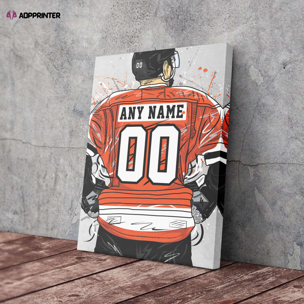Philadelphia Flyers Jersey NHL Personalized Jersey Custom Name and Number Canvas Wall Art Home Decor Philadelphia Flyers Jersey NHL Personalized Jersey Custom Name and Number Canvas Wall Art Home Decor