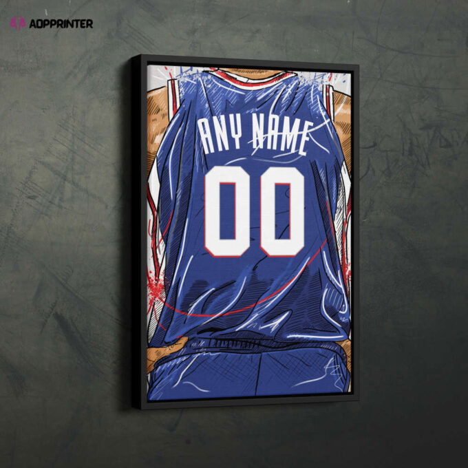 Phoenix Suns Jersey Personalized Jersey NBA Custom Name and Number Canvas Wall Art Home Decor Framed Poster Man Cave Gift