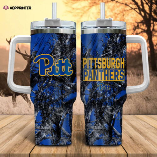 Cart 5 Pittsburgh Panthers NCAA Hunting Personalized Stanley Tumbler 40oz Gift for Fans