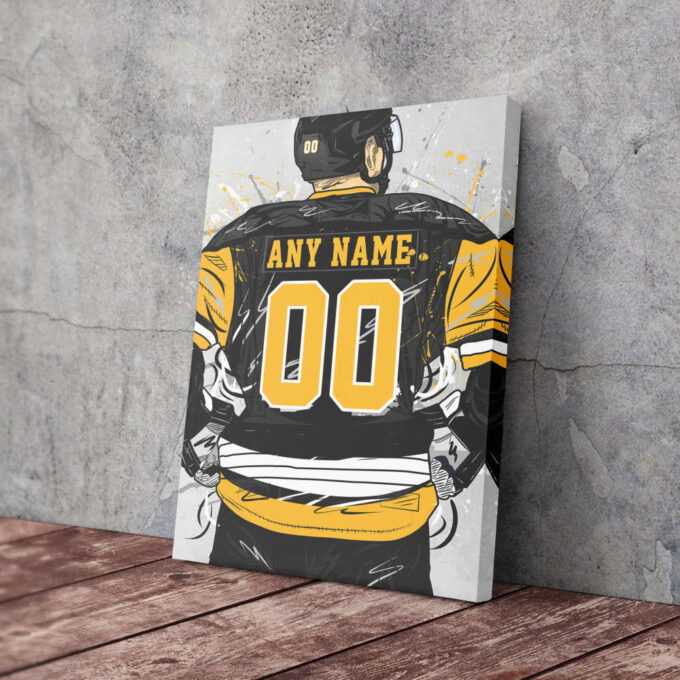 Pittsburgh Penguins Jersey NHL Personalized Jersey Custom Name and Number Canvas Wall Art Home Decor Framed Poster Man Cave Gift