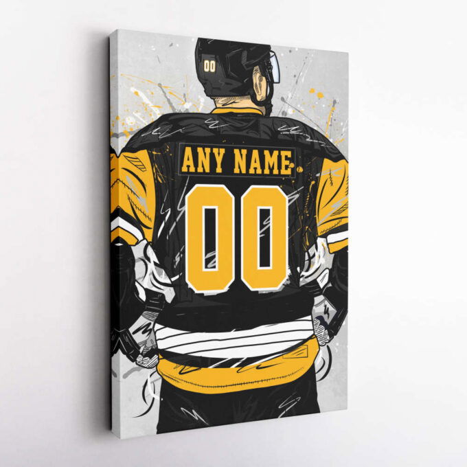 Pittsburgh Penguins Jersey NHL Personalized Jersey Custom Name and Number Canvas Wall Art Home Decor Framed Poster Man Cave Gift