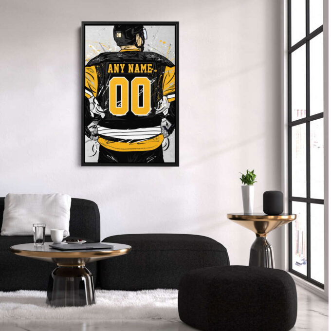 Pittsburgh Penguins Jersey NHL Personalized Jersey Custom Name and Number Canvas Wall Art Home Decor Framed Poster Man Cave Gift