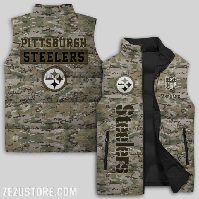 Pittsburgh Steelers NFL Sleeveless Puffer Jacket Custom For Fans Gifts