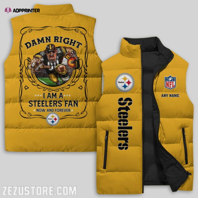 Pittsburgh Steelers NFL Sleeveless Puffer Jacket Custom For Fans Gifts