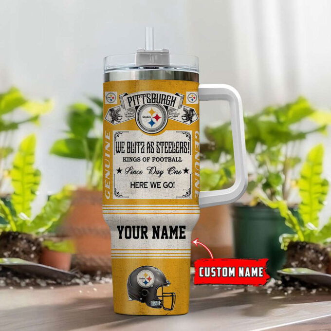 Pittsburgh Steelers NFL Vintage King Of Football Custom Name 40oz Stanley Tumbler Gift for Fans