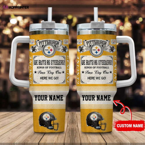 Cart 4 Pittsburgh Steelers NFL Vintage King Of Football Custom Name 40oz Stanley Tumbler Gift for Fans