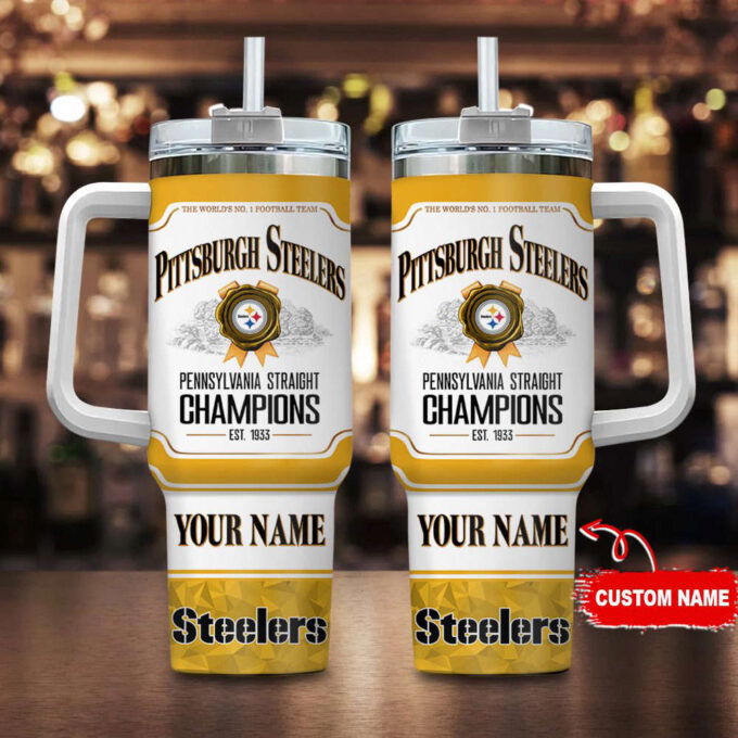 Pittsburgh Steelers Personalized The World’s No 1 Football Team NFL Jim Beam 40oz Stanley Tumbler Gift for Fans