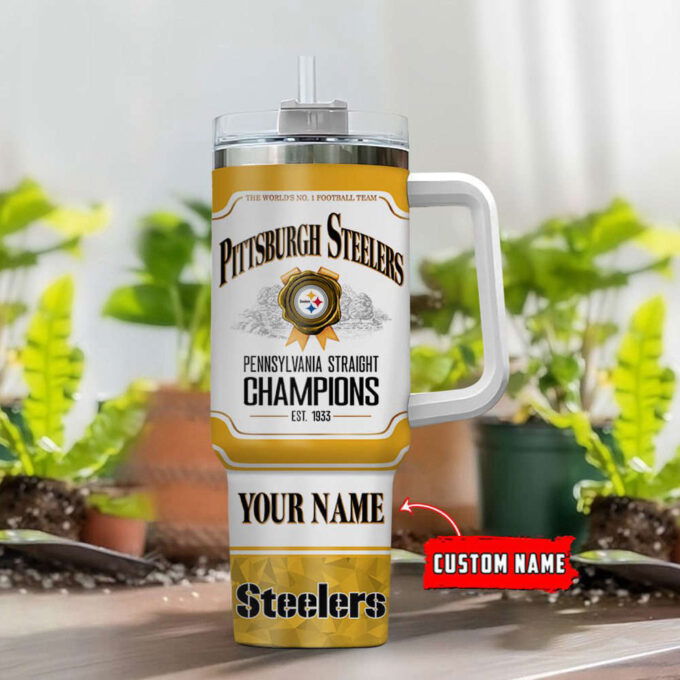 Pittsburgh Steelers Personalized The World’s No 1 Football Team NFL Jim Beam 40oz Stanley Tumbler Gift for Fans