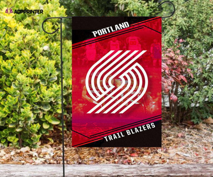 Portland Trail Blazers White Players Red Double Sided Printing   Garden Flag Home Decor Gifts