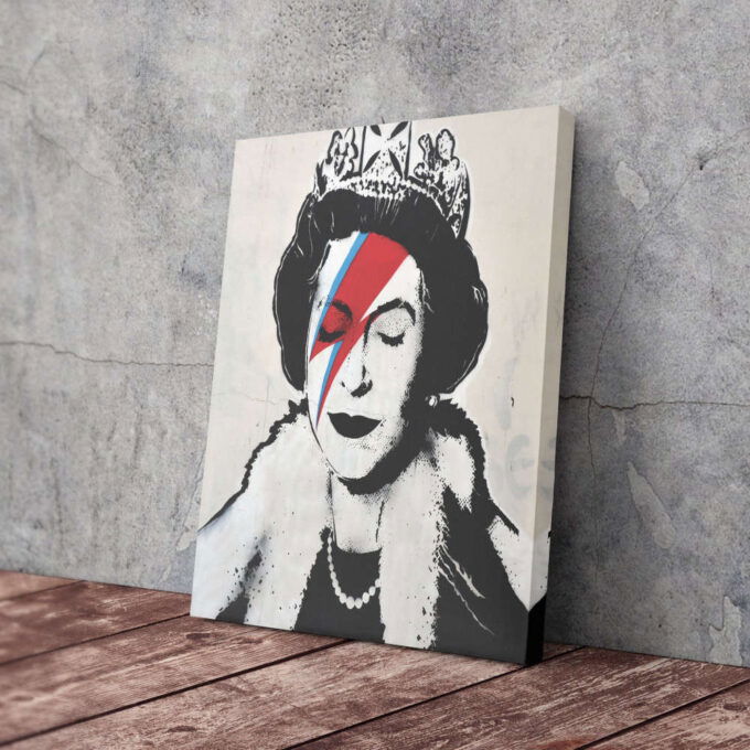 Queen Elizabeth II Banksy Canvas Wall Art Home Decor Framed Art