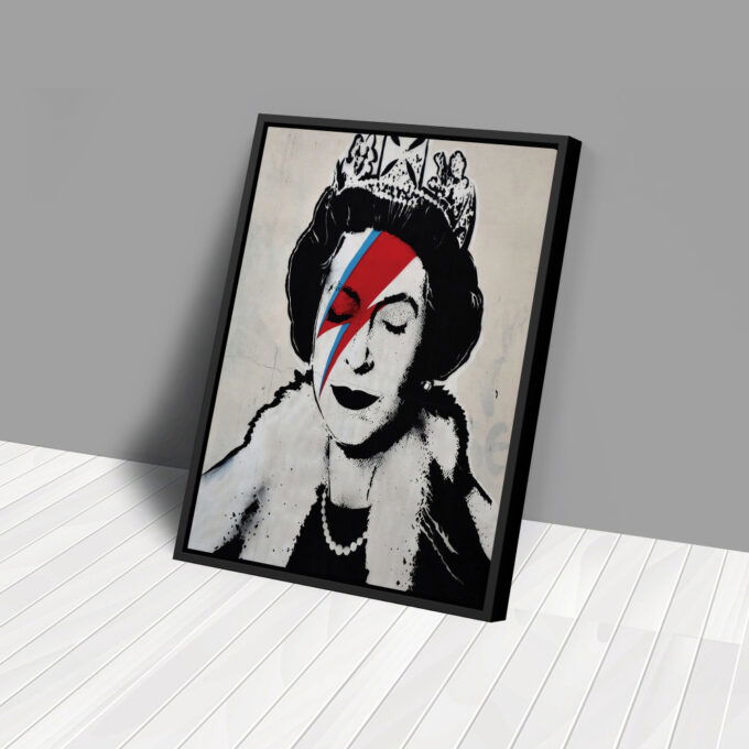 Queen Elizabeth II Banksy Canvas Wall Art Home Decor Framed Art