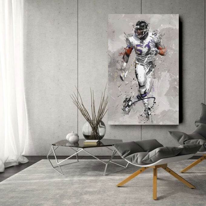 Ray Lewis Poster Baltimore Ravens NFL Canvas Wall Art Home Decor Framed Poster Man Cave Gift