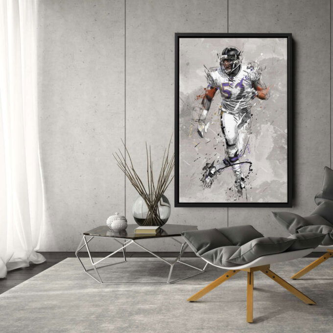 Ray Lewis Poster Baltimore Ravens NFL Canvas Wall Art Home Decor Framed Poster Man Cave Gift