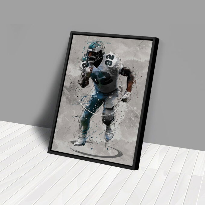 Reggie White Poster Philadelphia Eagles NFL Canvas Wall Art Home Decor Framed Poster Man Cave Gift