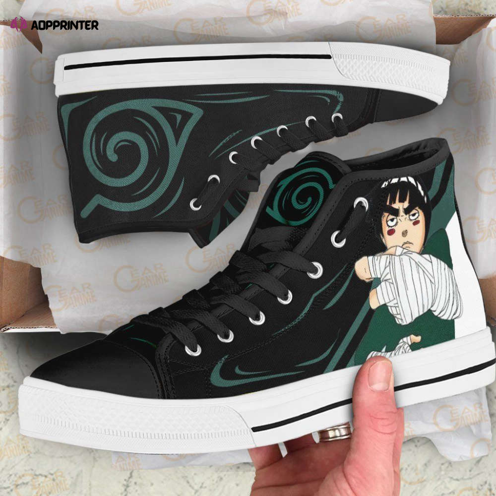 Rock Lee Drunken High Top Shoes Custom Naruto Anime For Fans Rock Lee Drunken High Top Shoes Custom Naruto Anime For Fans